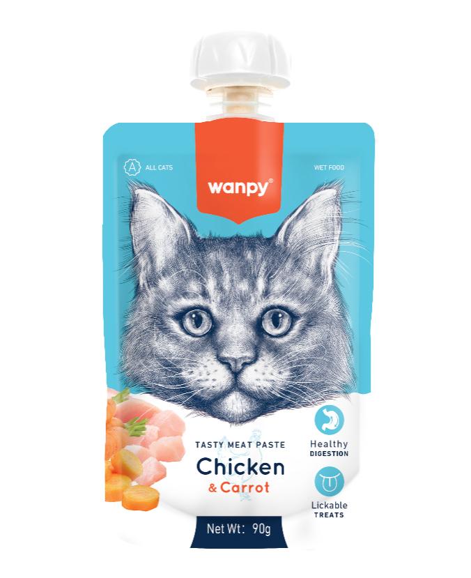 Wanpy Chicken and Carrot КУРКА і МОРКВА рідкі смаколики для котів 90 г (WP_87151)